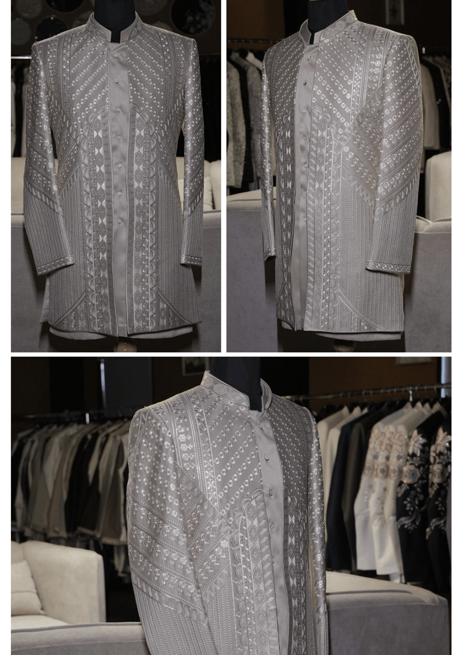 Silver Embroidered Indo-Western