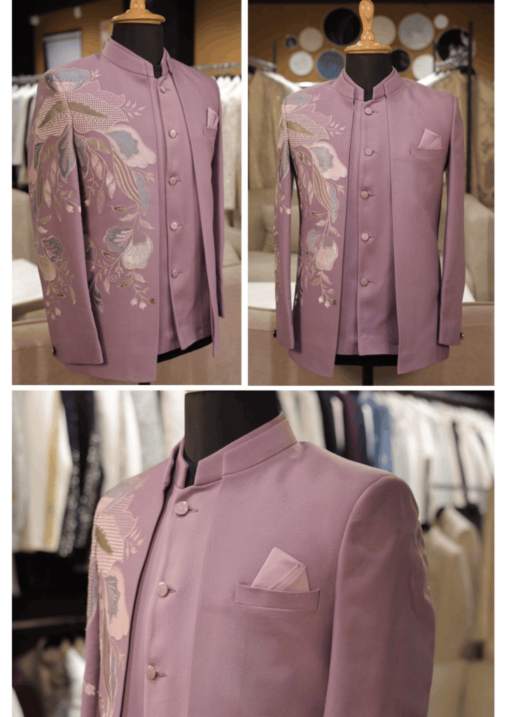 Floral Embroidered Sage Green Indo-Western